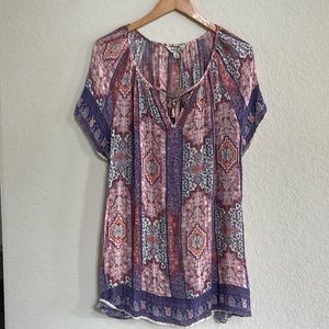 NWT Lucky Brand Aztec Print Boho Blouse Top